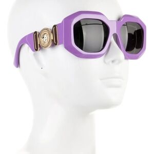 VERSACE PURPLE FRAME WITH GOLD MEDUSA SUNGLASSES & VERSACE CASE SO LOVED!